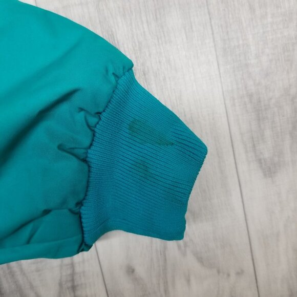 ✅Mens L VTG Columbia Jacket Teal Fleece Lined Retro Y2K Winter Ski Coat *STAIN - Picture 5 of 15